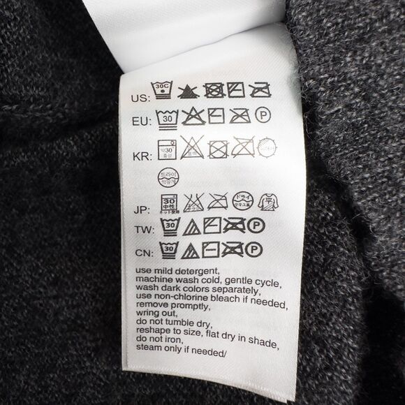 Calvin Klein 100% Italian Merino Wool 1/4 Zip Pullover Mens Large Dark Gray Soft - Picture 14 of 14